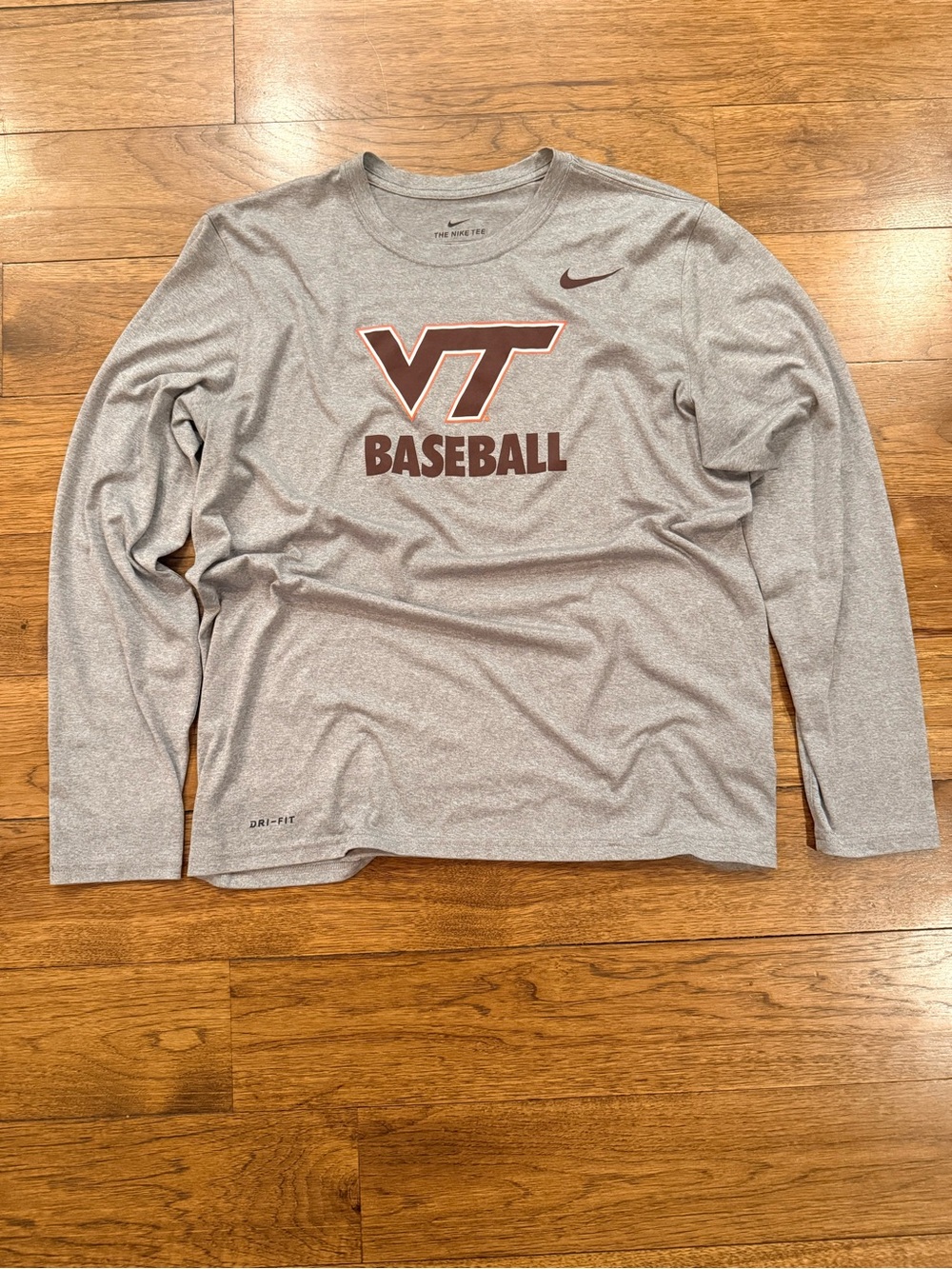 Nike Gray Long-Sleeve VT Baseball Dri-FIT Tee